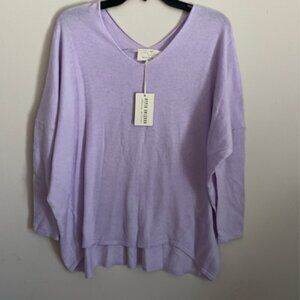 Hyped Unicorn by La Miel Purple V-Neck Sweater Quarter Sleeve NWT